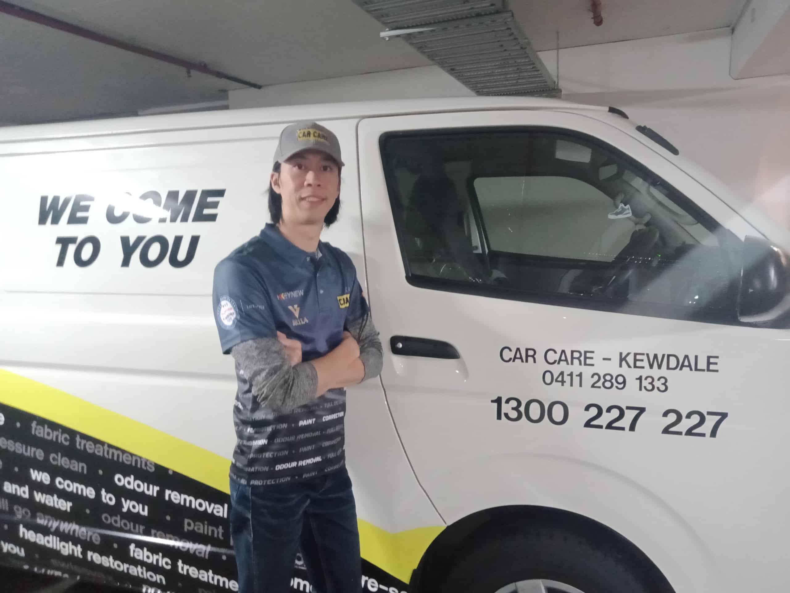 Dave car Care Kewdale in front of white van